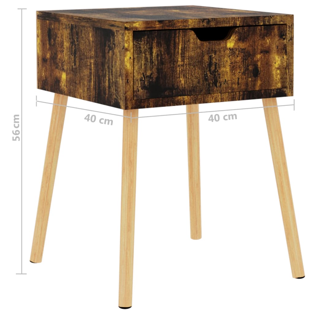 Nachtkastje 40x40x56 cm bewerkt hout gerookt eikenkleurig is nu te koop bij PeponiXL, paradijselijk wonen!
