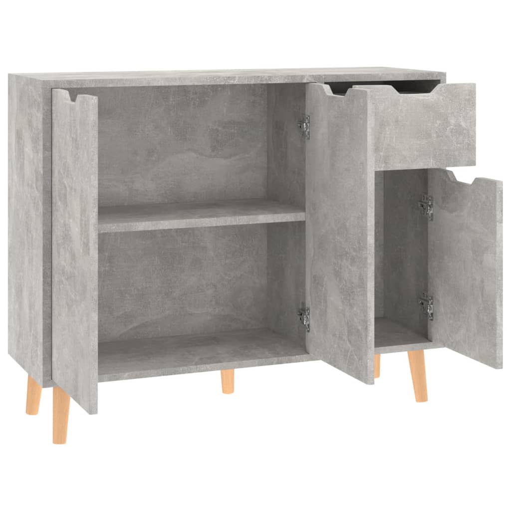 Dressoir 90x30x72 cm bewerkt hout betongrijs is nu te koop bij PeponiXL, paradijselijk wonen!