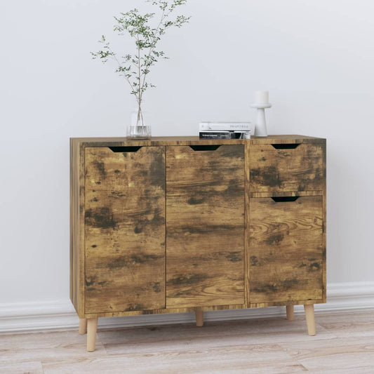 Dressoir 90x30x72 cm bewerkt hout gerookt eikenkleurig is nu te koop bij PeponiXL, paradijselijk wonen!
