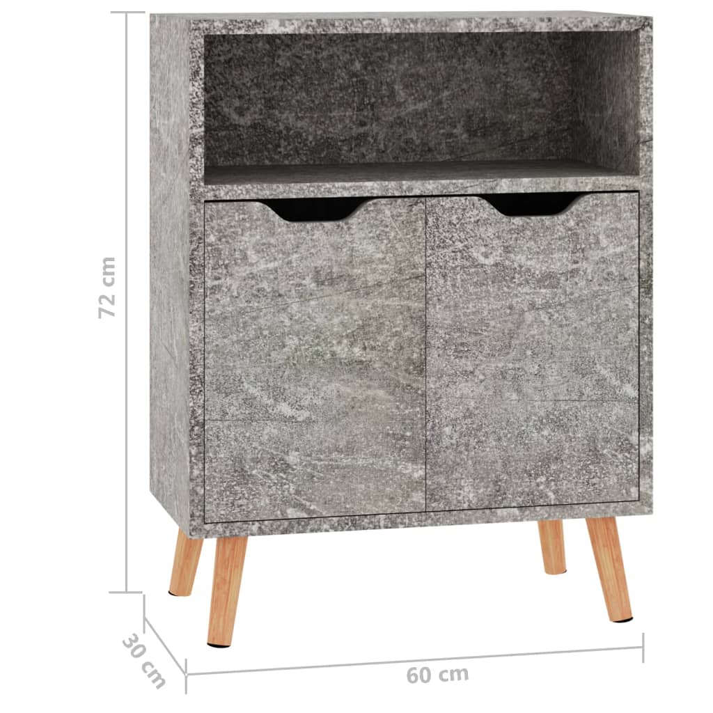 Dressoir 60x30x72 cm bewerkt hout betongrijs is nu te koop bij PeponiXL, paradijselijk wonen!