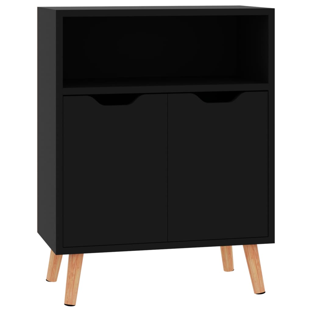 Dressoir 60x30x72 cm bewerkt hout hoogglans zwart is nu te koop bij PeponiXL, paradijselijk wonen!