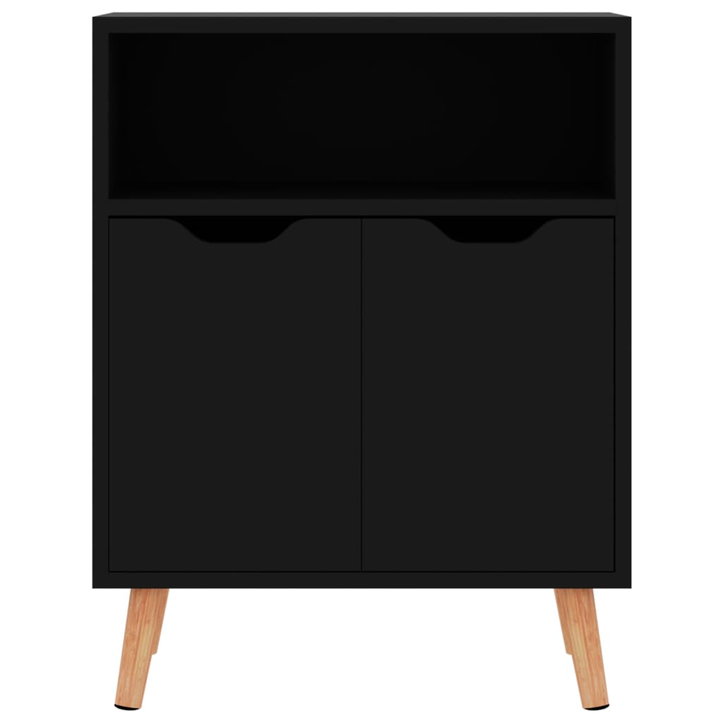 Dressoir 60x30x72 cm bewerkt hout hoogglans zwart is nu te koop bij PeponiXL, paradijselijk wonen!