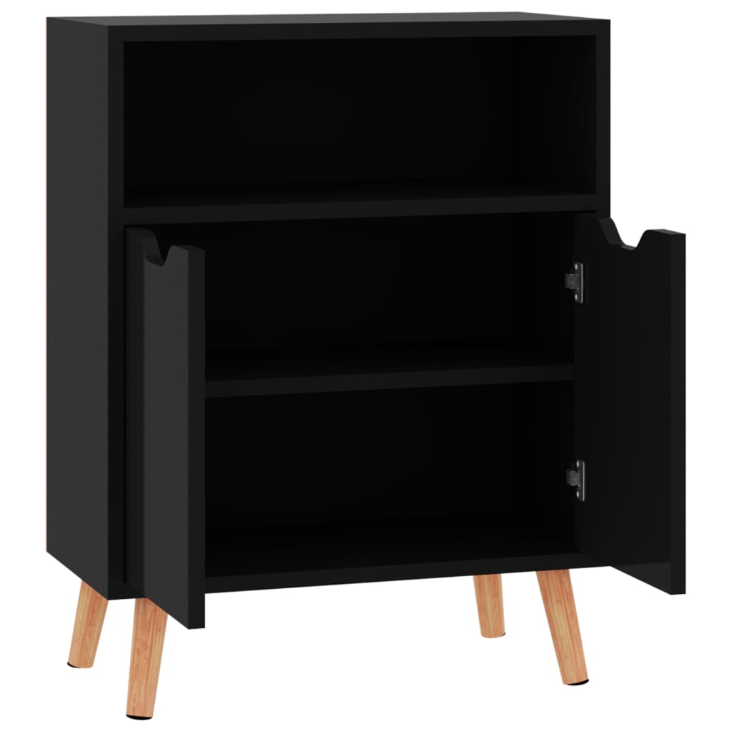 Dressoir 60x30x72 cm bewerkt hout hoogglans zwart is nu te koop bij PeponiXL, paradijselijk wonen!