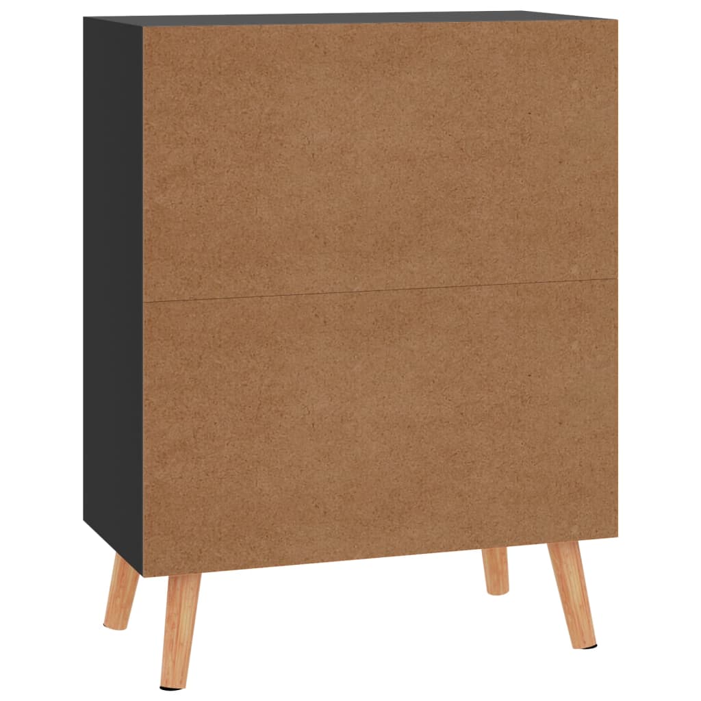 Dressoir 60x30x72 cm bewerkt hout hoogglans zwart is nu te koop bij PeponiXL, paradijselijk wonen!