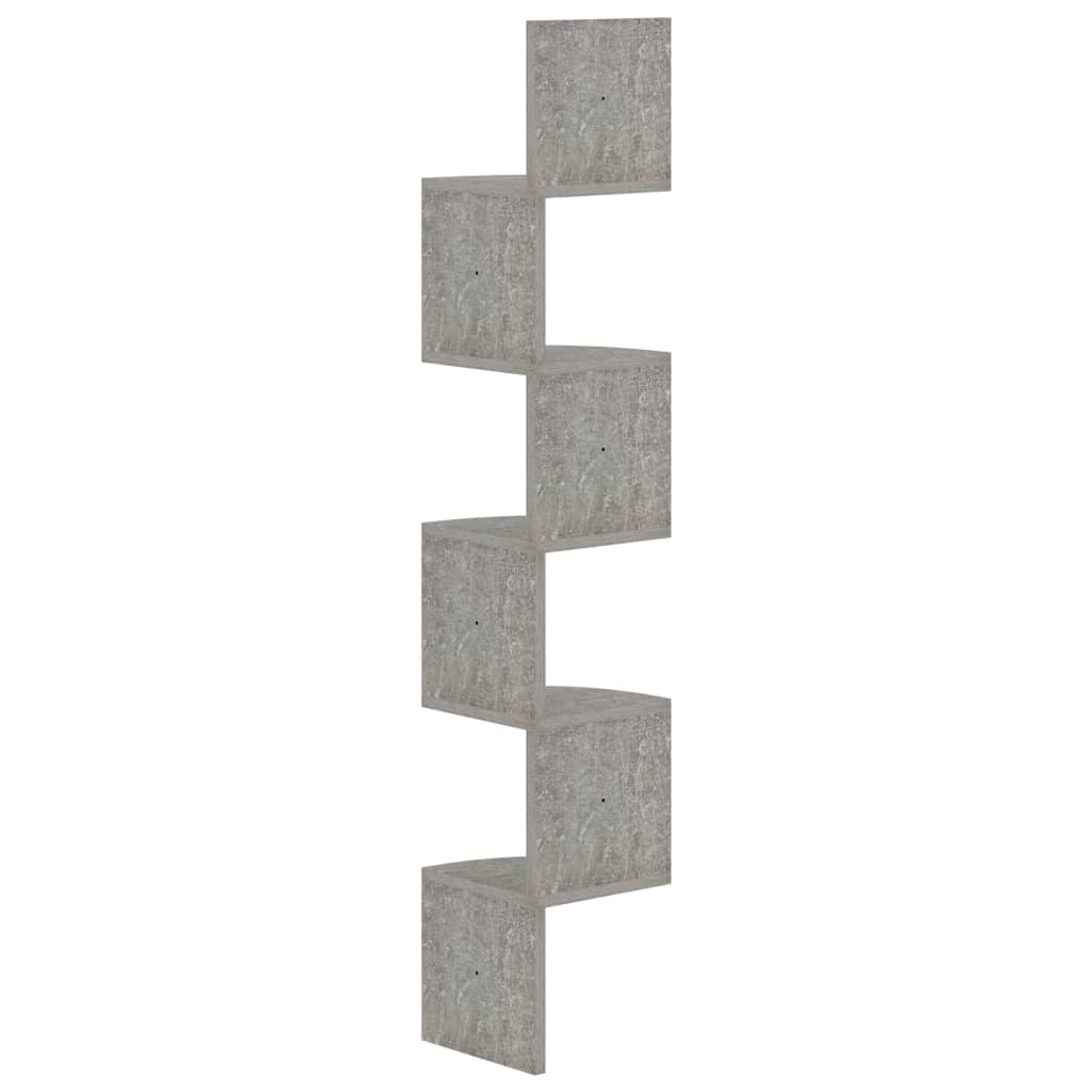 Hoekwandschap 19x19x123 cm bewerkt hout betongrijs is nu te koop bij PeponiXL, paradijselijk wonen!