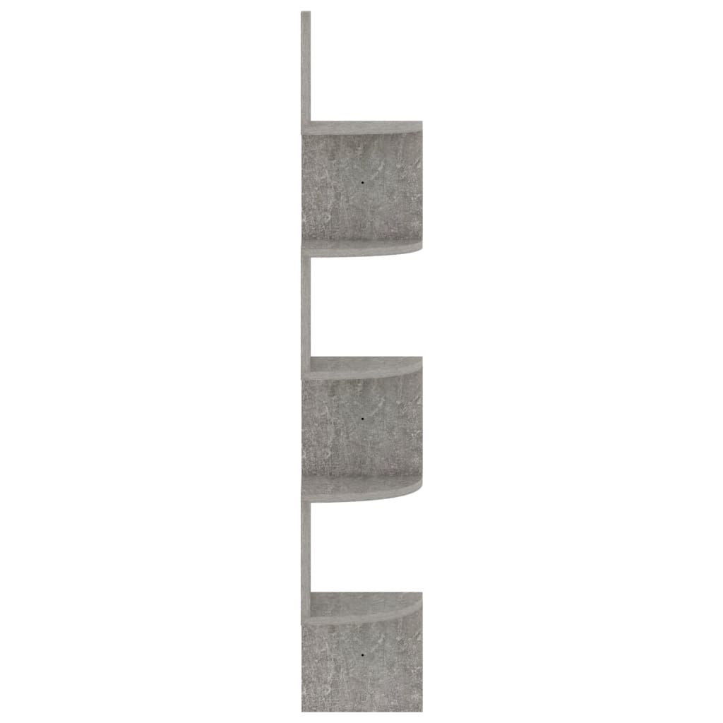 Hoekwandschap 19x19x123 cm bewerkt hout betongrijs is nu te koop bij PeponiXL, paradijselijk wonen!