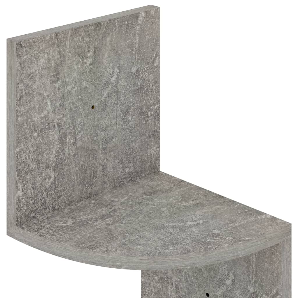 Hoekwandschap 19x19x123 cm bewerkt hout betongrijs is nu te koop bij PeponiXL, paradijselijk wonen!