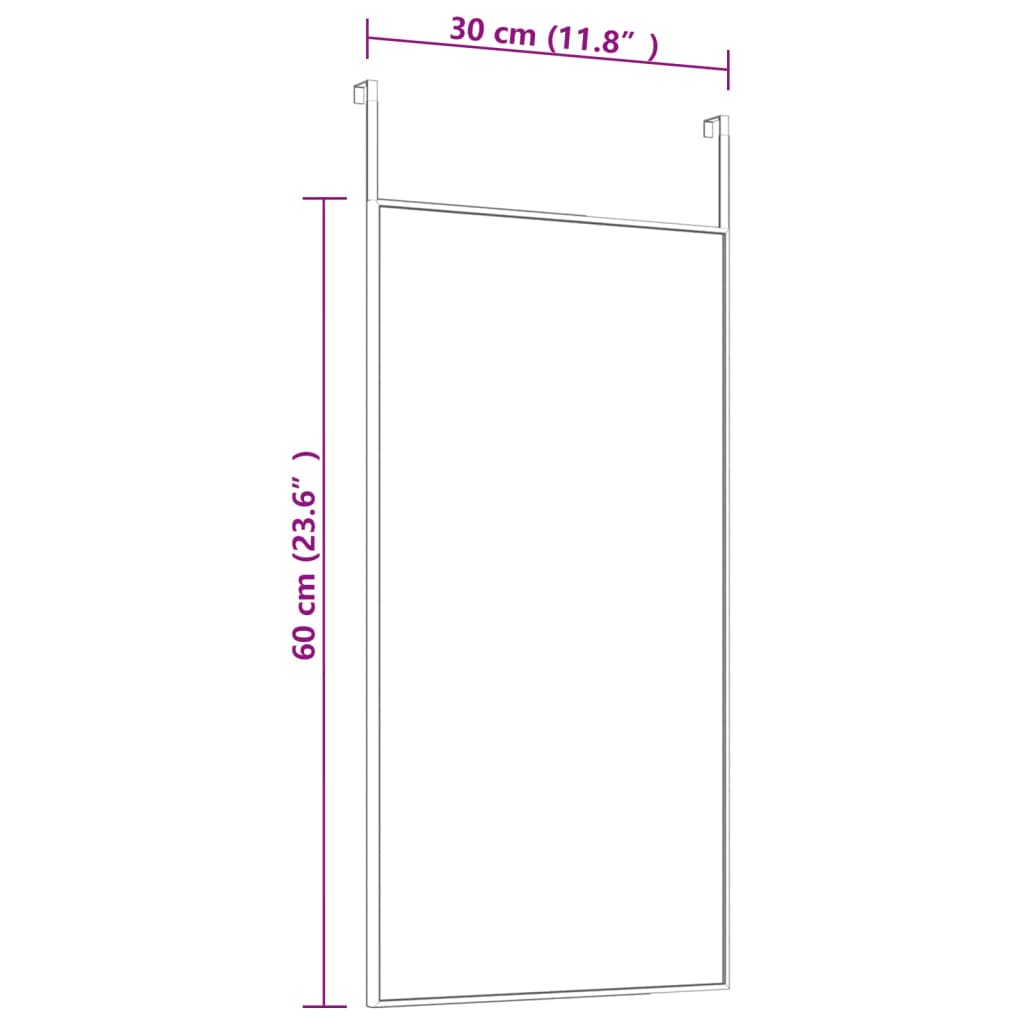 Deurspiegel 30x60 cm glas en aluminium zwart is nu te koop bij PeponiXL, paradijselijk wonen!