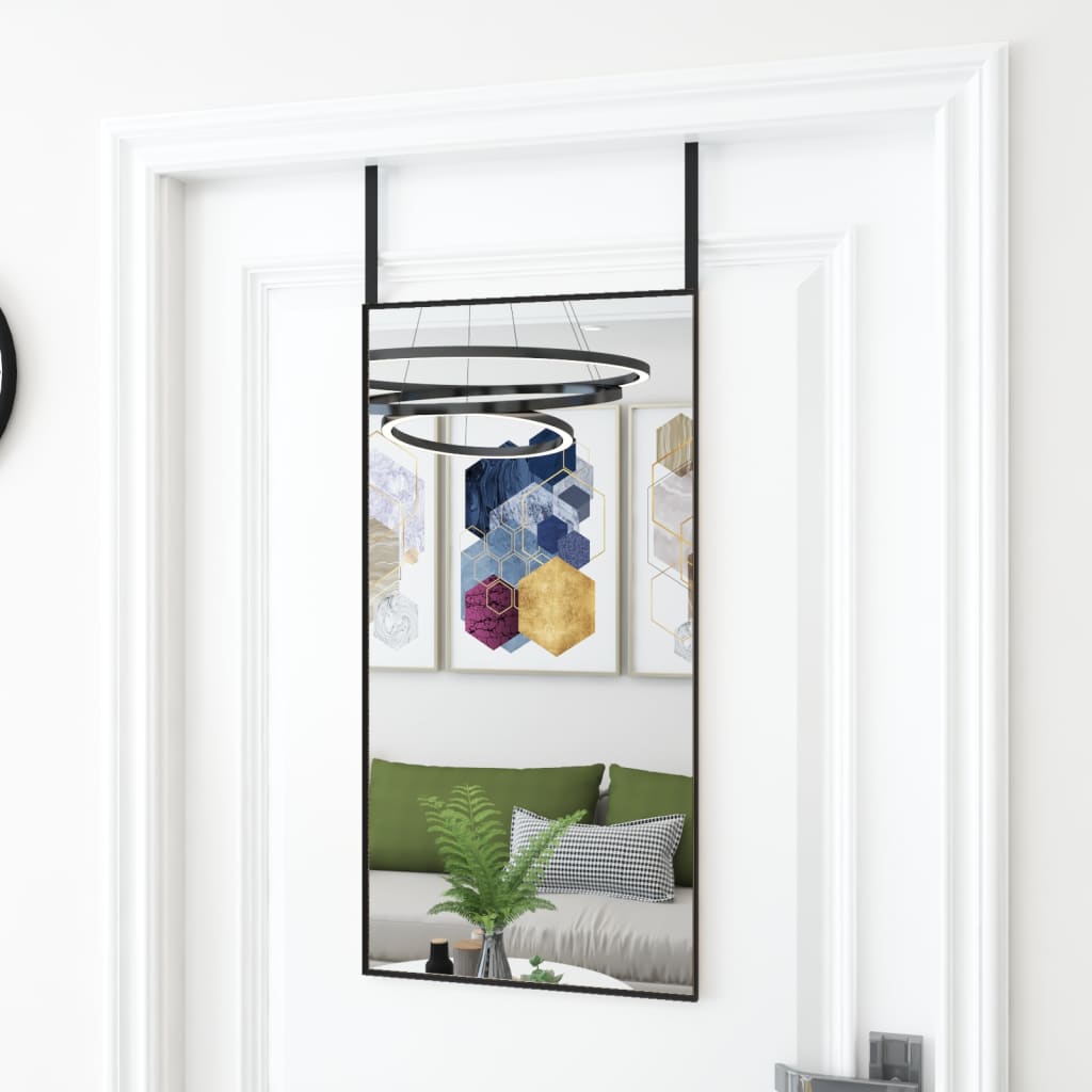 Deurspiegel 40x80 cm glas en aluminium zwart is nu te koop bij PeponiXL, paradijselijk wonen!