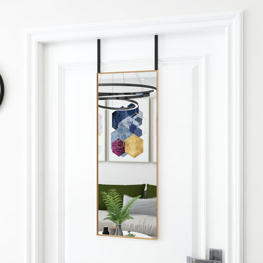 Deurspiegel 30x80 cm glas en aluminium goudkleurig is nu te koop bij PeponiXL, paradijselijk wonen!
