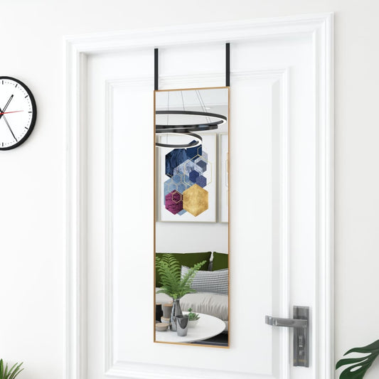 Deurspiegel 30x100 cm glas en aluminium goudkleurig is nu te koop bij PeponiXL, paradijselijk wonen!