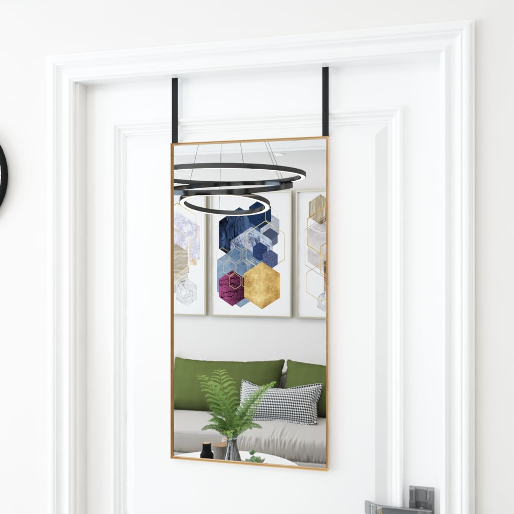 Deurspiegel 40x80 cm glas en aluminium goudkleurig is nu te koop bij PeponiXL, paradijselijk wonen!