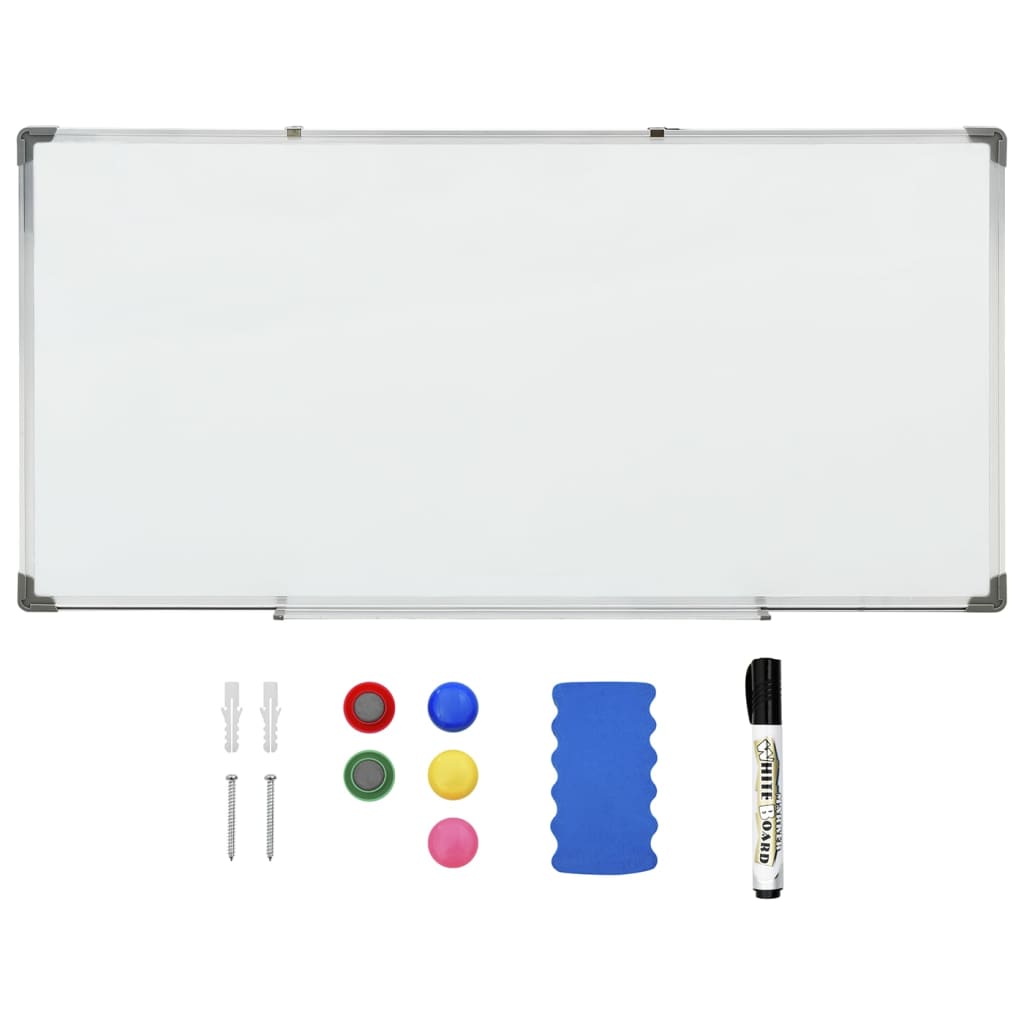 Whiteboard magnetisch 110x60 cm staal wit is nu te koop bij PeponiXL, paradijselijk wonen!