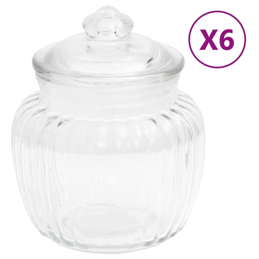 Opbergpotten 6 st 500 ml glas is nu te koop bij PeponiXL, paradijselijk wonen!