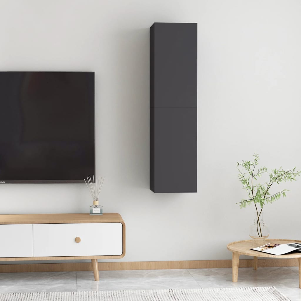 Tv-meubels 2 st 30,5x30x60 cm bewerkt hout grijs is nu te koop bij PeponiXL, paradijselijk wonen!