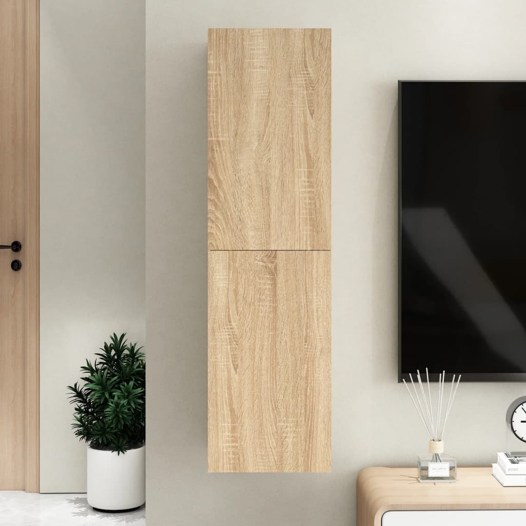 Tv-meubel 30,5x30x110 cm bewerkt hout sonoma eikenkleurig is nu te koop bij PeponiXL, paradijselijk wonen!