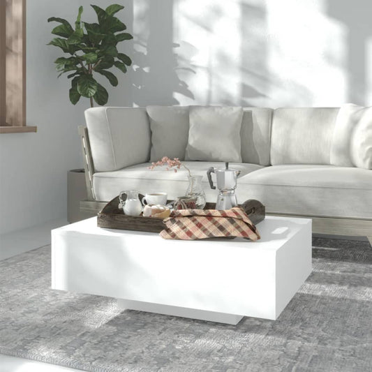 Salontafel 85x55x31 cm bewerkt hout wit is nu te koop bij PeponiXL, paradijselijk wonen!