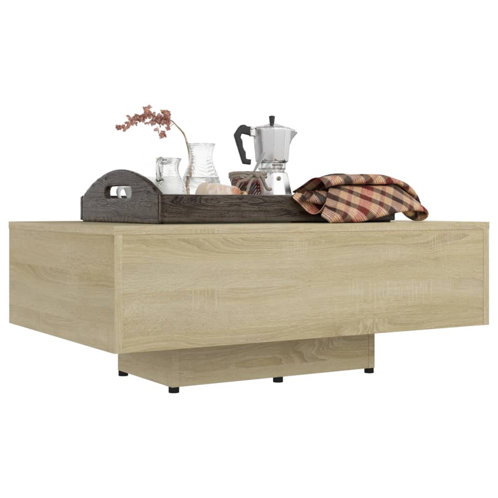 Salontafel 85x55x31 cm bewerkt hout sonoma eikenkleurig is nu te koop bij PeponiXL, paradijselijk wonen!