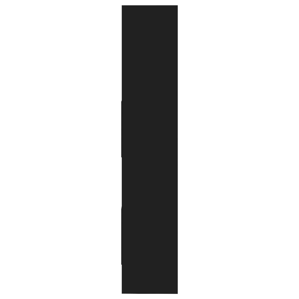 Boekenkast 60x35x180 cm bewerkt hout zwart is nu te koop bij PeponiXL, paradijselijk wonen!