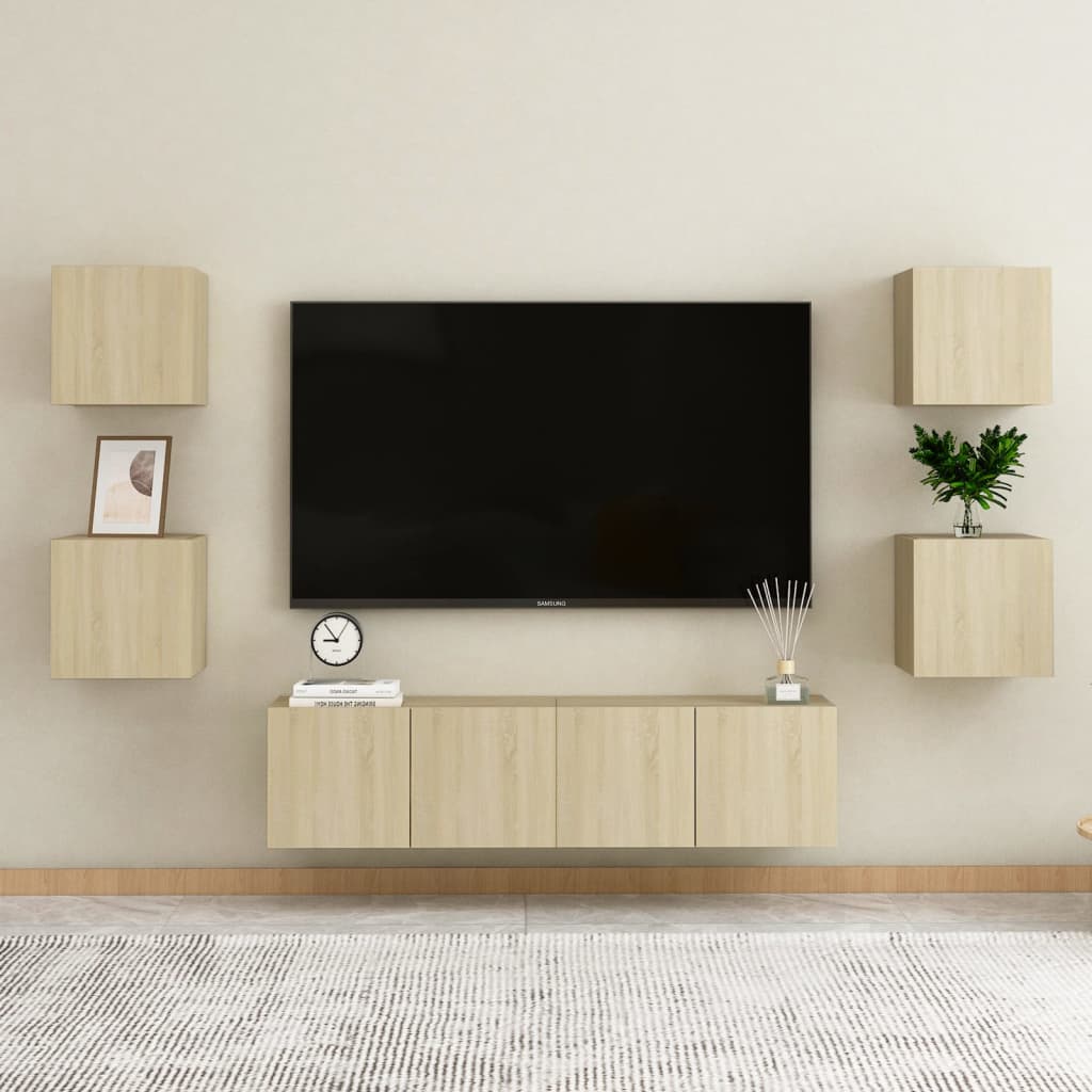Tv-wandmeubel 30,5x30x30 cm sonoma eikenkleurig is nu te koop bij PeponiXL, paradijselijk wonen!