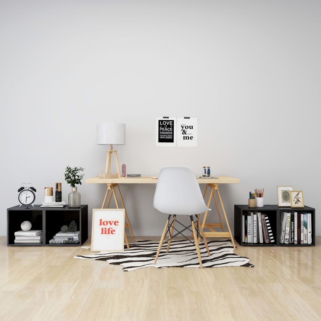 Tv-meubelen 4 st 37x35x37 cm bewerkt hout hoogglans grijs is nu te koop bij PeponiXL, paradijselijk wonen!