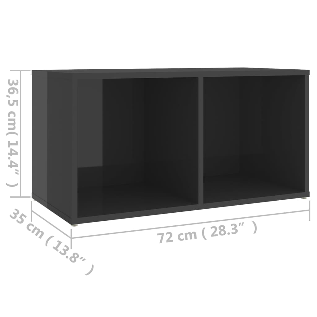 Tv-meubel 72x35x36,5 cm bewerkt hout hoogglans grijs is nu te koop bij PeponiXL, paradijselijk wonen!
