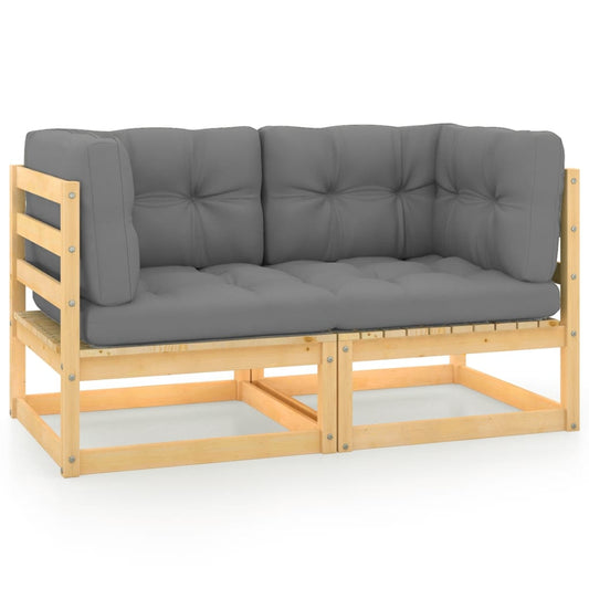 Tuinbank 2-zits met kussens massief grenenhout is nu te koop bij PeponiXL, paradijselijk wonen!