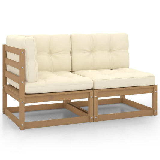 2-delige Loungeset met kussens grenenhout honingbruin is nu te koop bij PeponiXL, paradijselijk wonen!