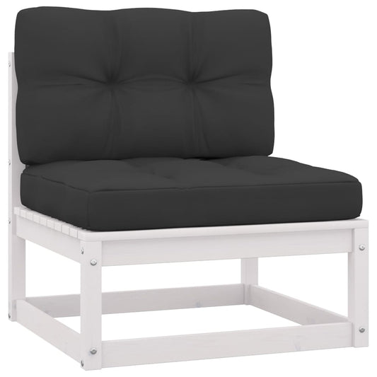 2-delige Loungeset met kussens massief grenenhout wit is nu te koop bij PeponiXL, paradijselijk wonen!