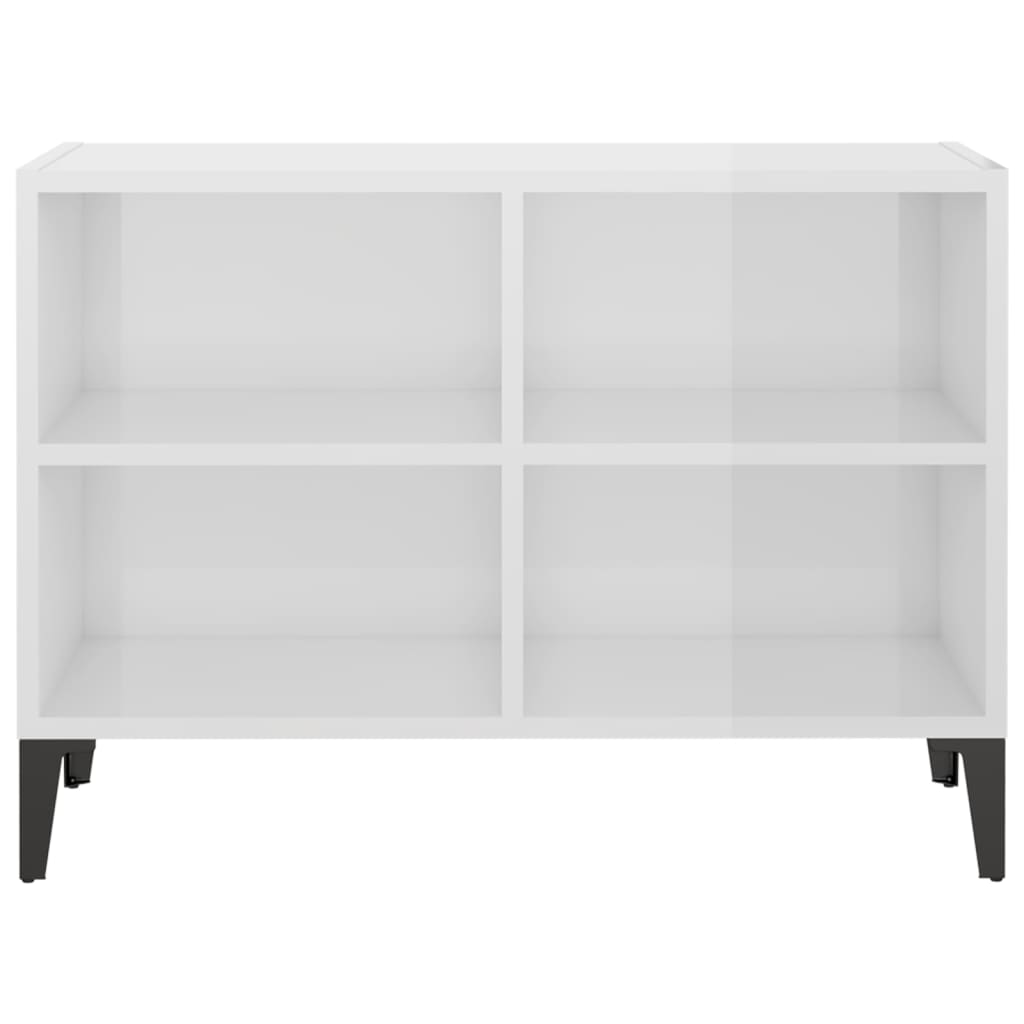 Tv-meubel met metalen poten 69,5x30x50 cm hoogglans wit is nu te koop bij PeponiXL, paradijselijk wonen!