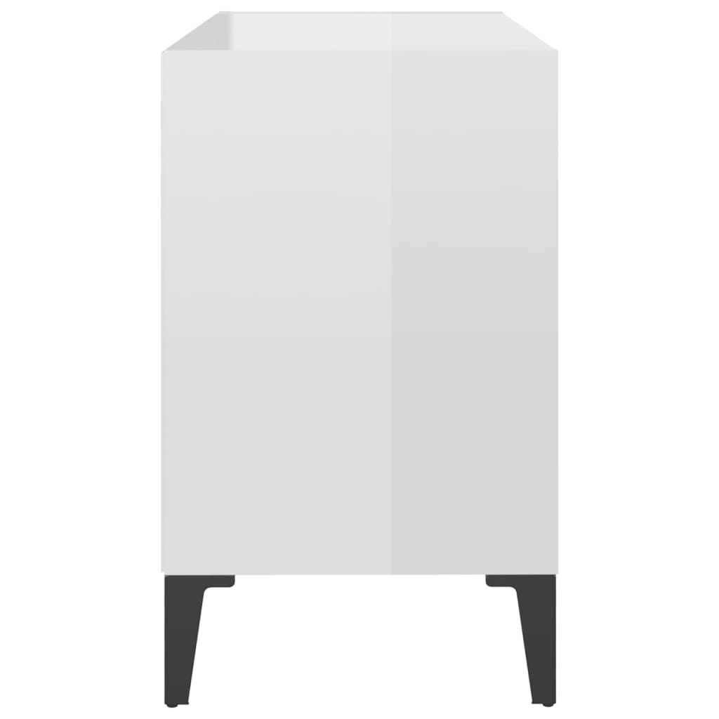 Tv-meubel met metalen poten 69,5x30x50 cm hoogglans wit is nu te koop bij PeponiXL, paradijselijk wonen!