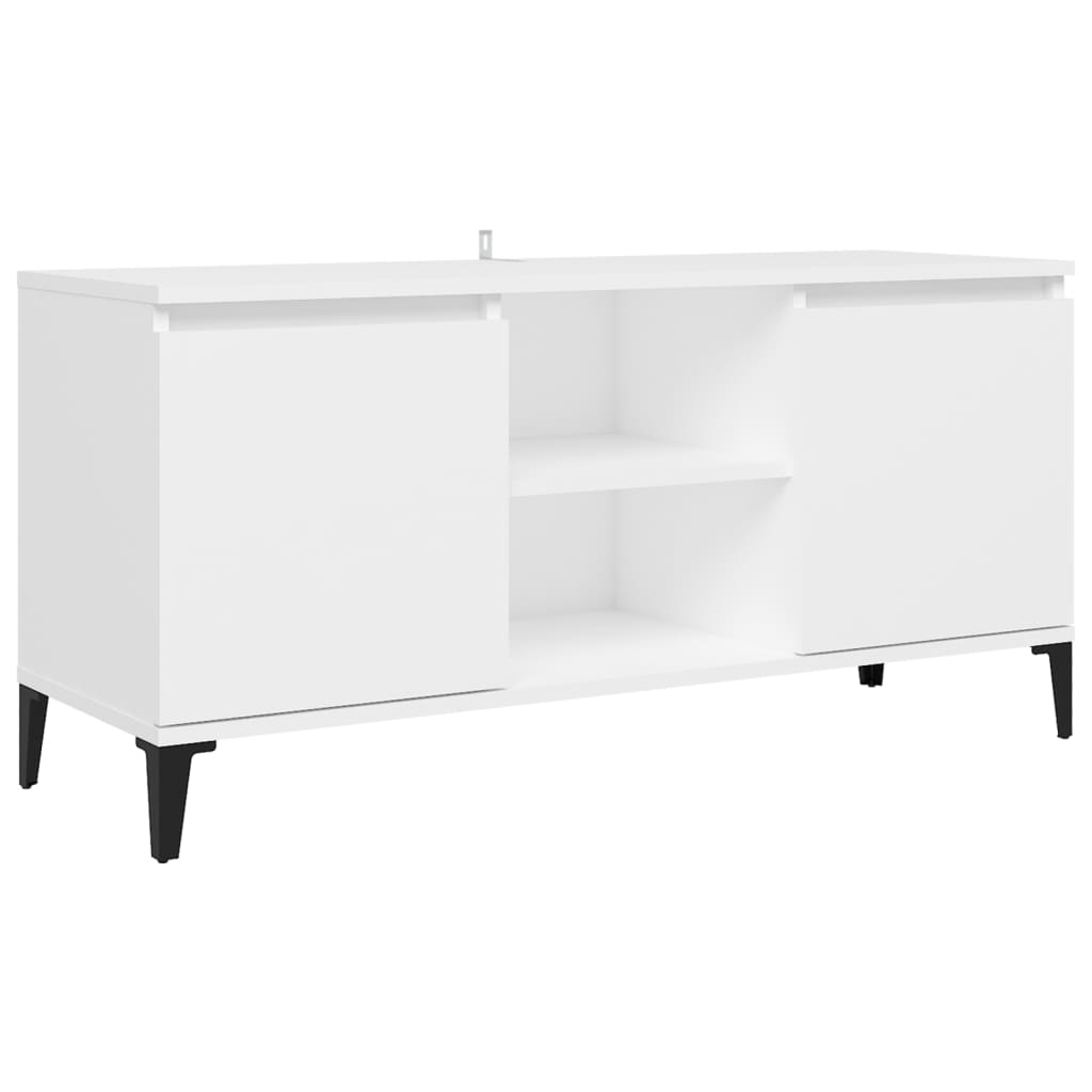 Tv-meubel met metalen poten 103,5x35x50 cm wit is nu te koop bij PeponiXL, paradijselijk wonen!