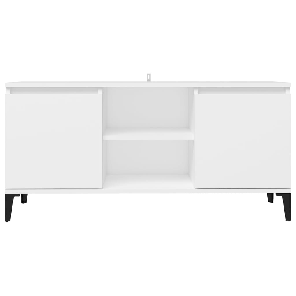 Tv-meubel met metalen poten 103,5x35x50 cm wit is nu te koop bij PeponiXL, paradijselijk wonen!
