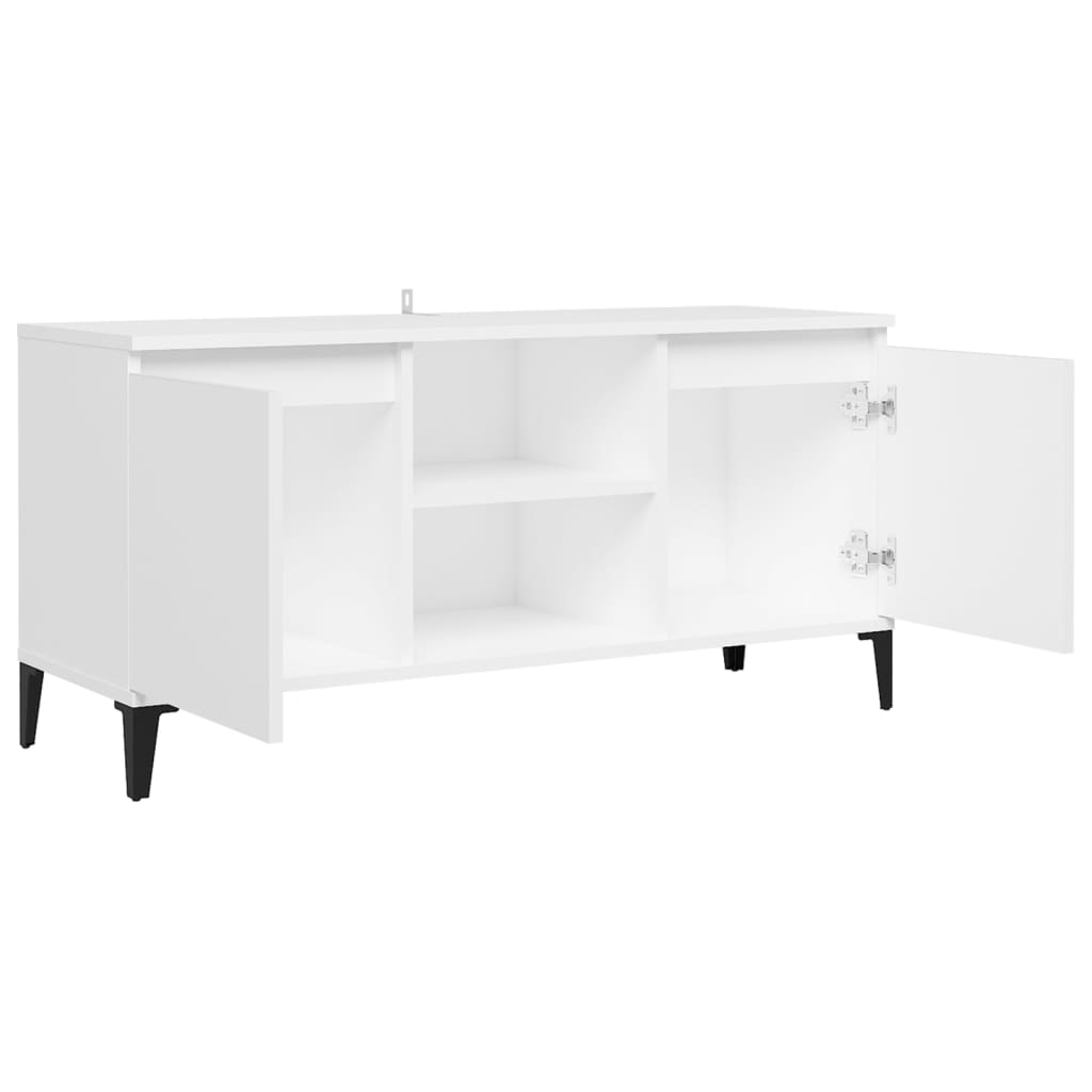 Tv-meubel met metalen poten 103,5x35x50 cm wit is nu te koop bij PeponiXL, paradijselijk wonen!