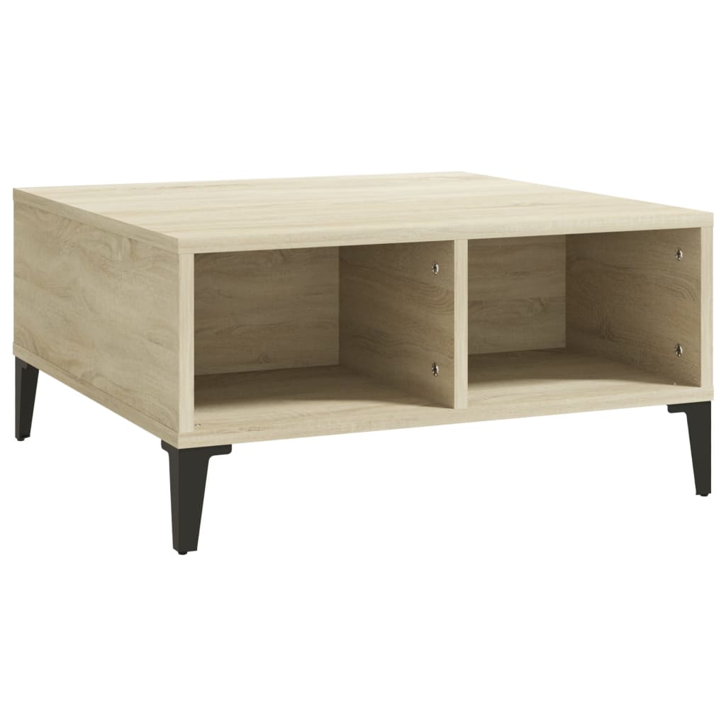 Salontafel 60x60x30 cm bewerkt hout sonoma eikenkleurig is nu te koop bij PeponiXL, paradijselijk wonen!