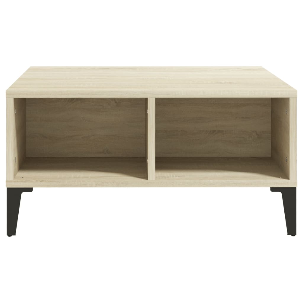 Salontafel 60x60x30 cm bewerkt hout sonoma eikenkleurig is nu te koop bij PeponiXL, paradijselijk wonen!