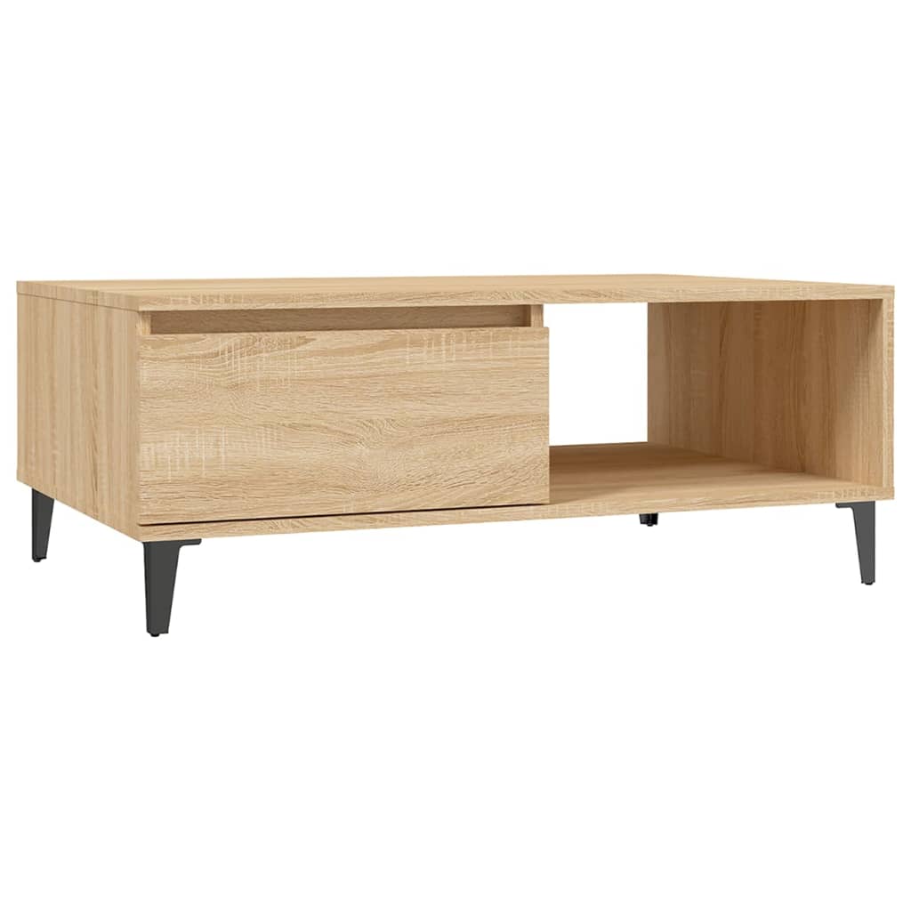 Salontafel 90x60x35 cm bewerkt hout sonoma eikenkleurig is nu te koop bij PeponiXL, paradijselijk wonen!