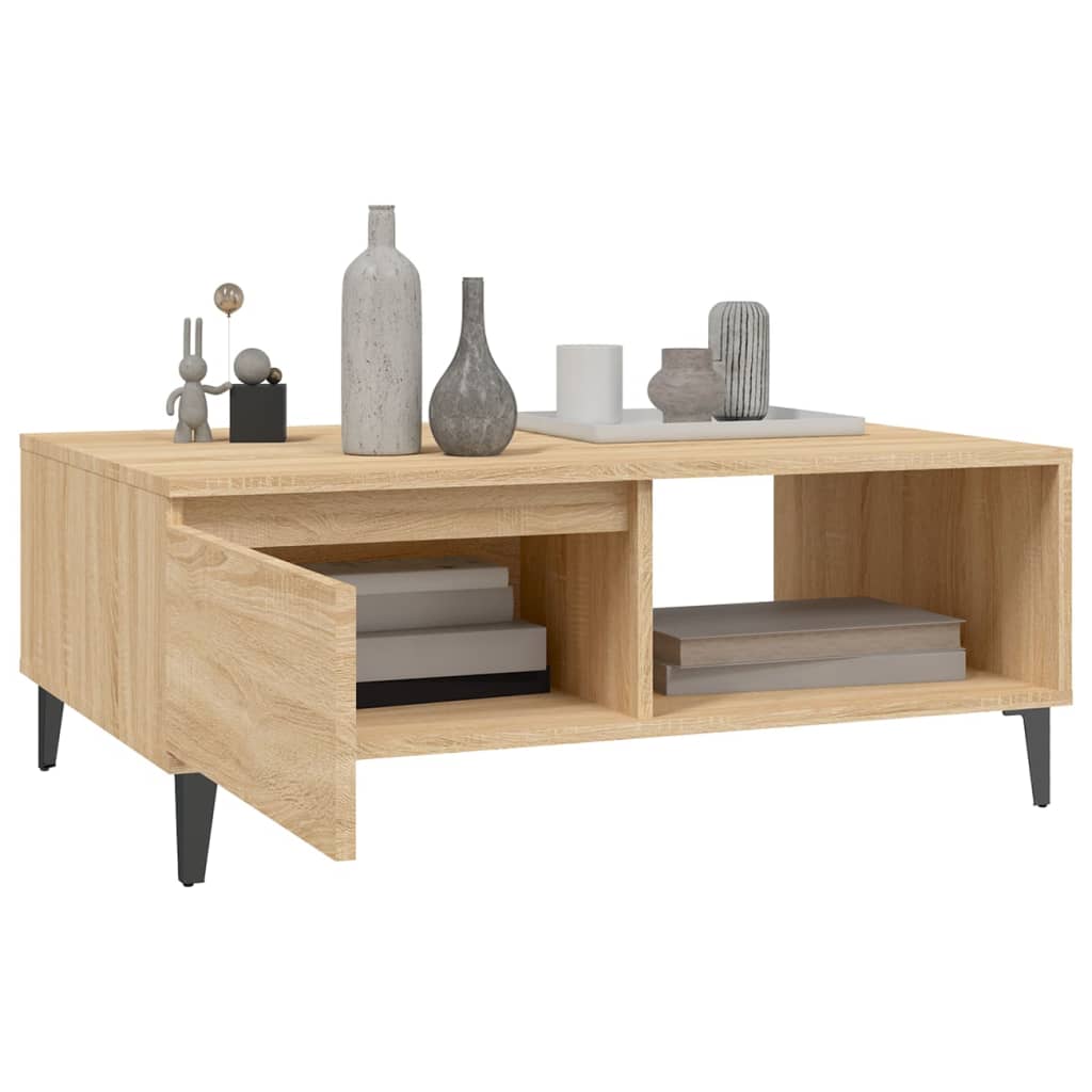 Salontafel 90x60x35 cm bewerkt hout sonoma eikenkleurig is nu te koop bij PeponiXL, paradijselijk wonen!