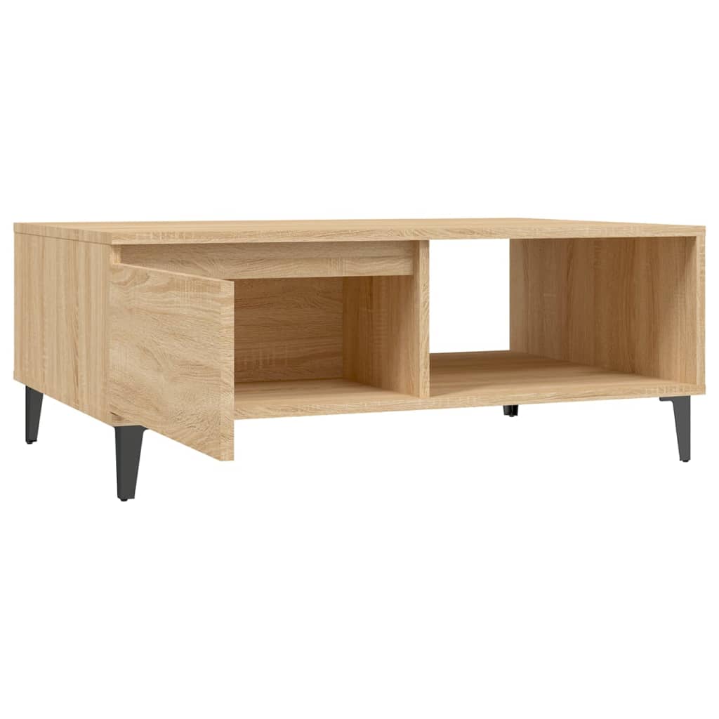 Salontafel 90x60x35 cm bewerkt hout sonoma eikenkleurig is nu te koop bij PeponiXL, paradijselijk wonen!