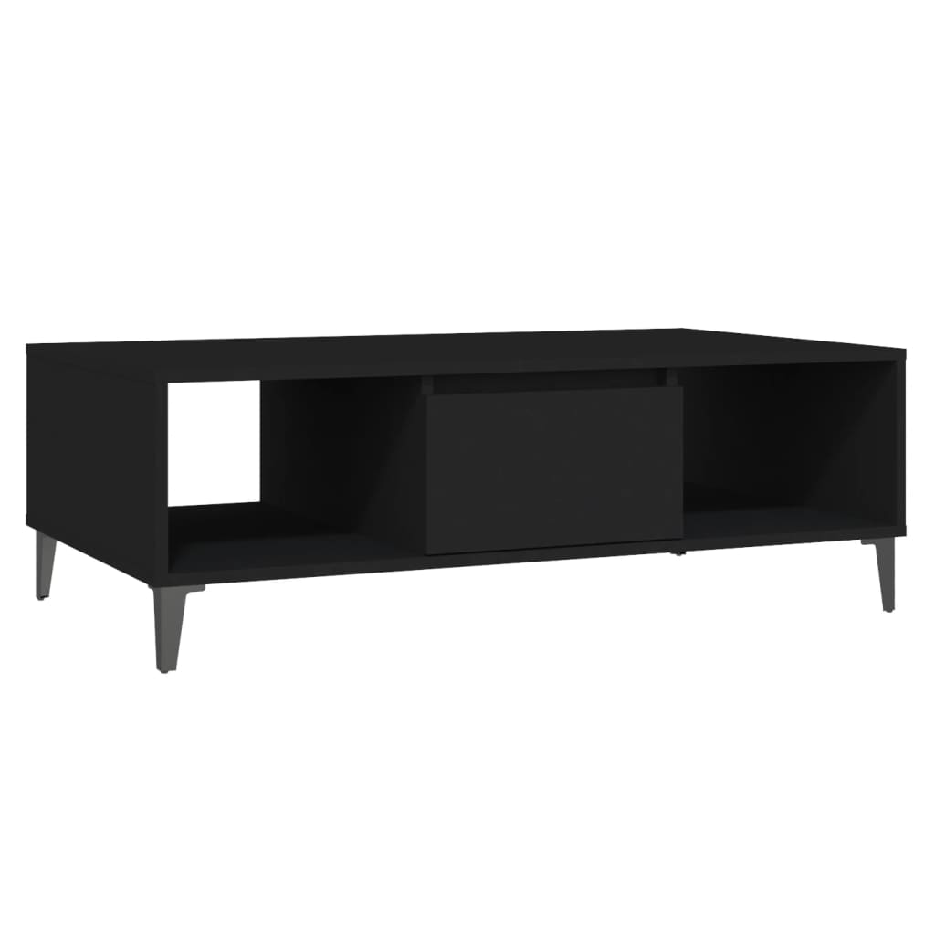 Salontafel 103,5x60x35 cm bewerkt hout zwart is nu te koop bij PeponiXL, paradijselijk wonen!