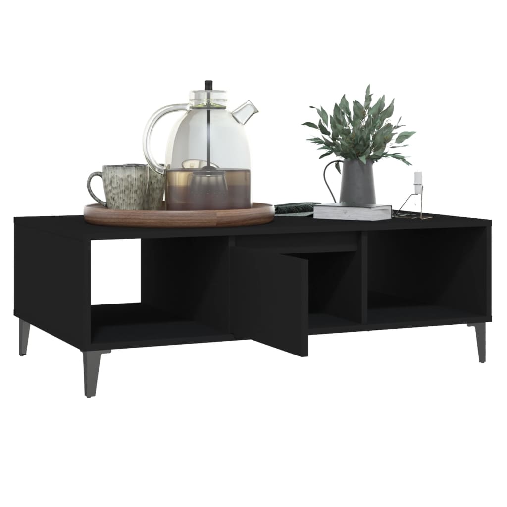 Salontafel 103,5x60x35 cm bewerkt hout zwart is nu te koop bij PeponiXL, paradijselijk wonen!