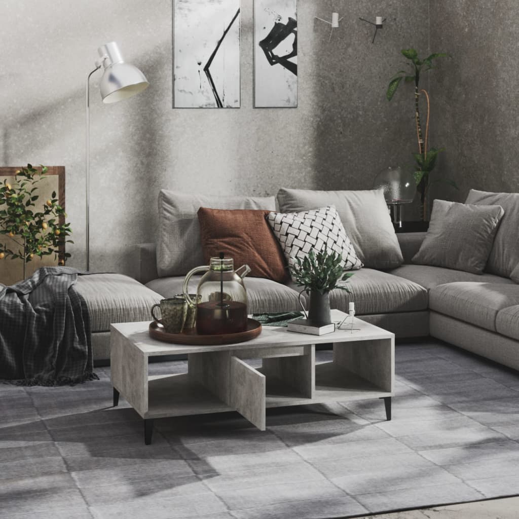Salontafel 103,5x60x35 cm bewerkt hout betongrijs is nu te koop bij PeponiXL, paradijselijk wonen!