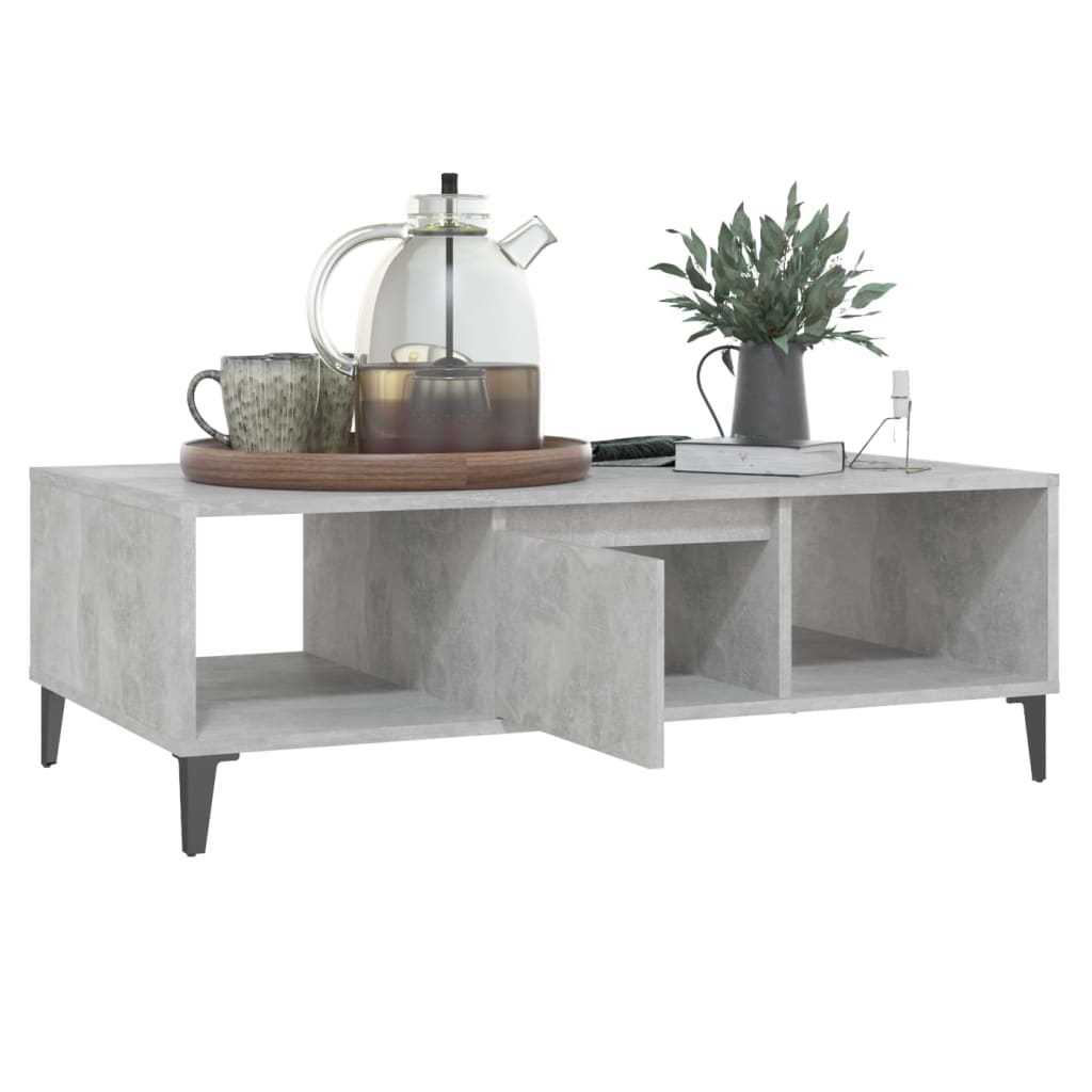 Salontafel 103,5x60x35 cm bewerkt hout betongrijs is nu te koop bij PeponiXL, paradijselijk wonen!