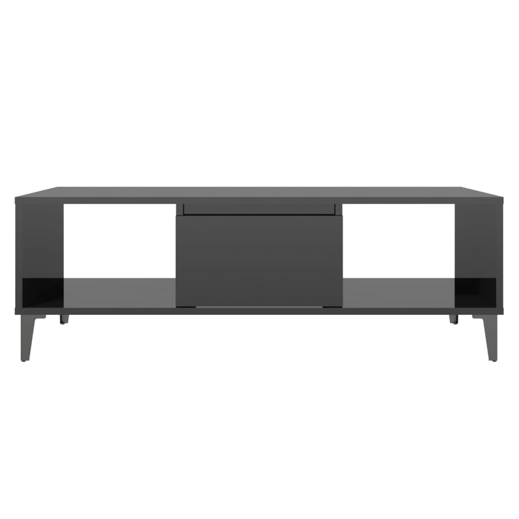 Salontafel 103,5x60x35 cm bewerkt hout hoogglans zwart is nu te koop bij PeponiXL, paradijselijk wonen!