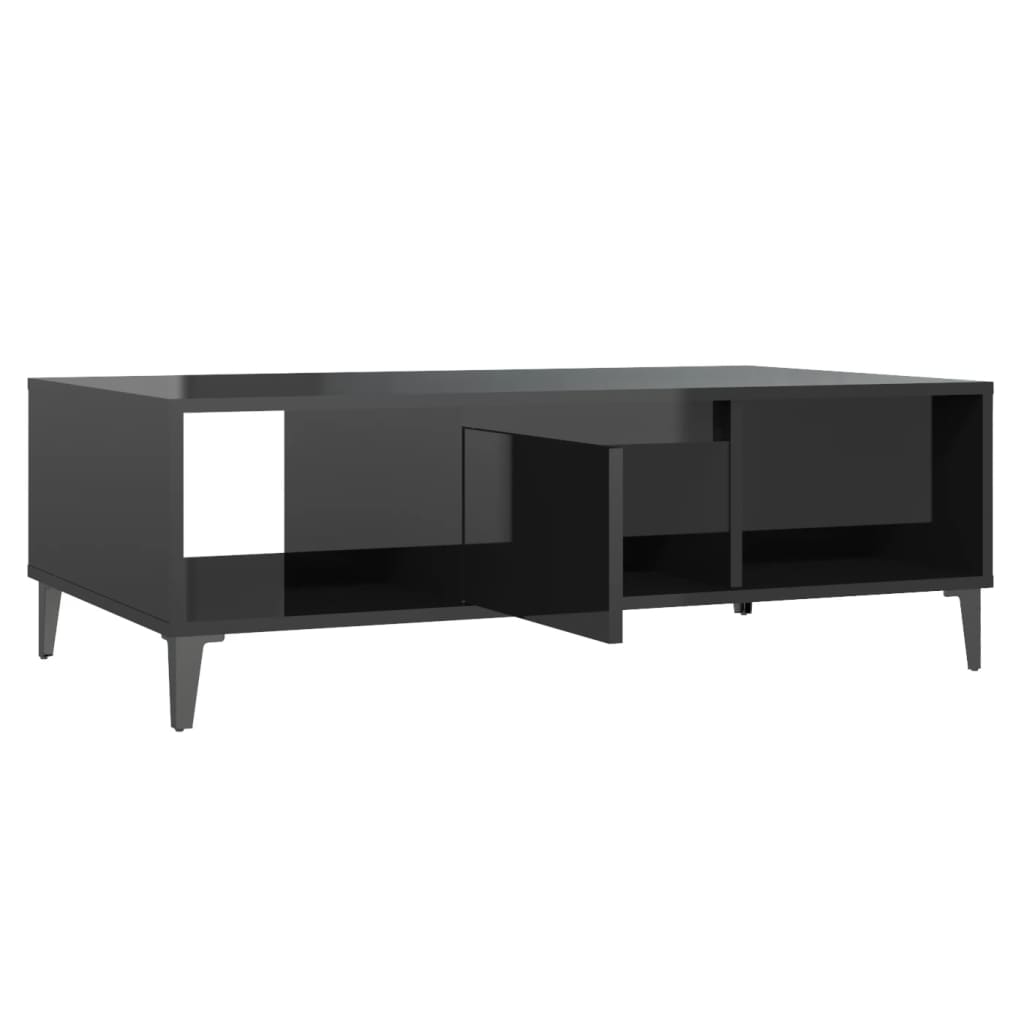 Salontafel 103,5x60x35 cm bewerkt hout hoogglans zwart is nu te koop bij PeponiXL, paradijselijk wonen!