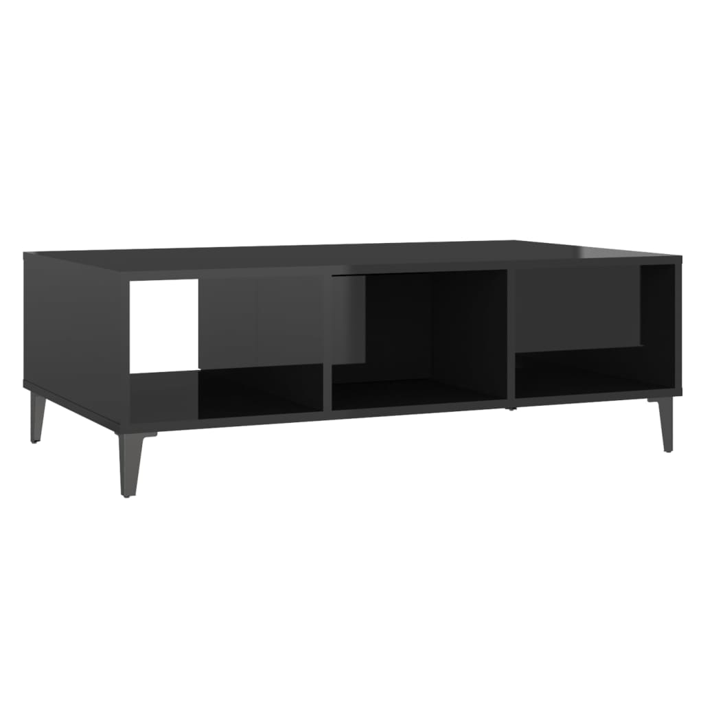 Salontafel 103,5x60x35 cm bewerkt hout hoogglans zwart is nu te koop bij PeponiXL, paradijselijk wonen!