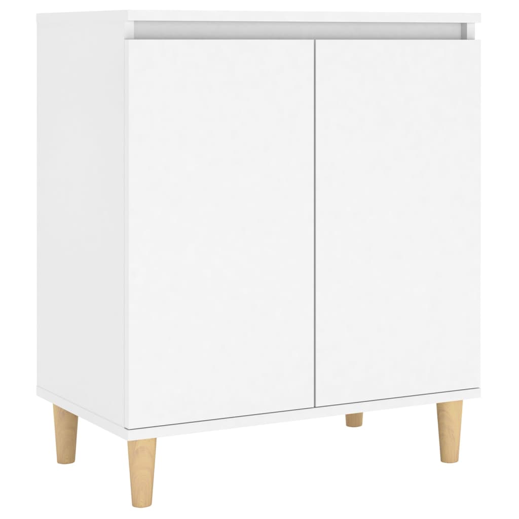Dressoir met massief houten poten 60x35x70 cm bewerkt hout wit is nu te koop bij PeponiXL, paradijselijk wonen!