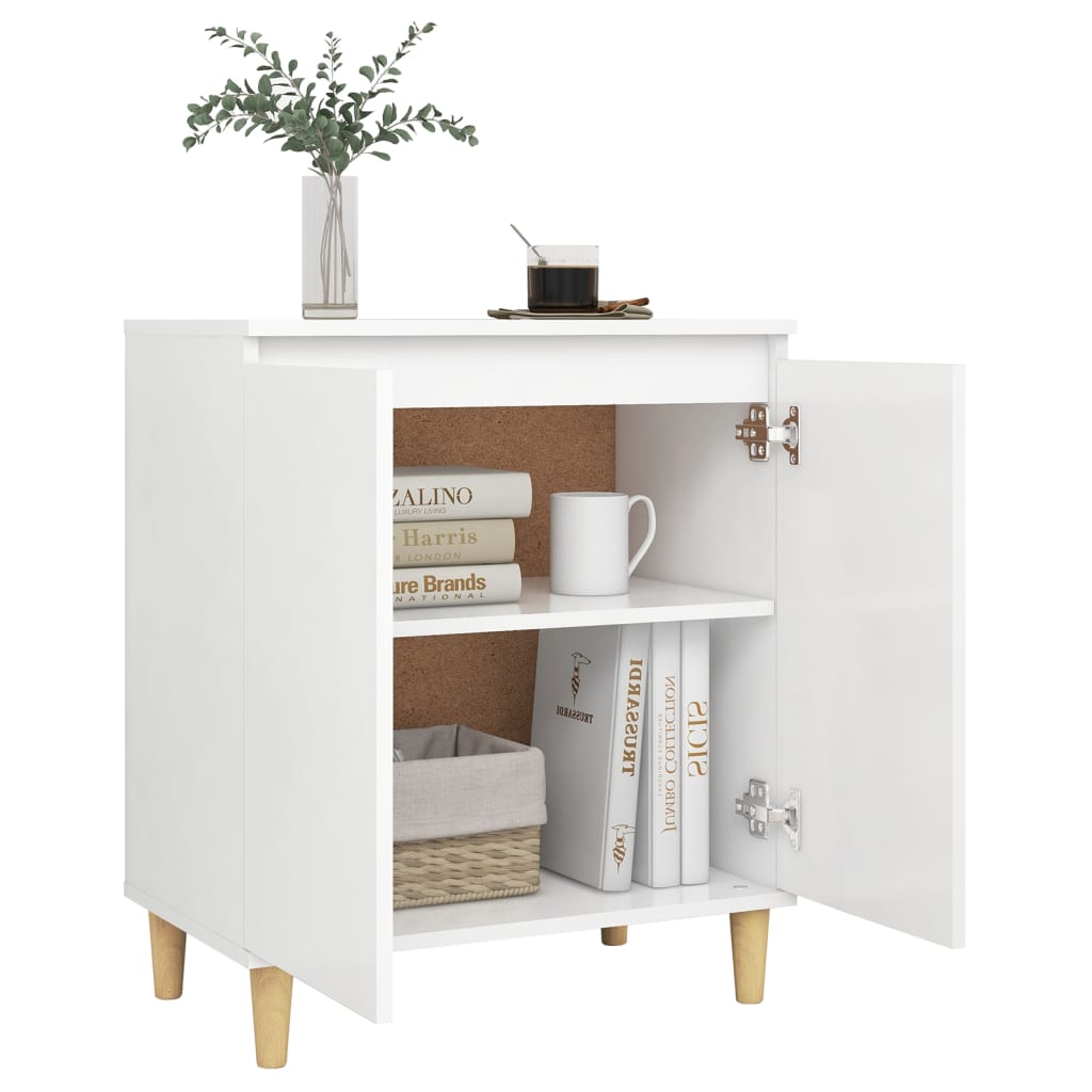 Dressoir met massief houten poten 60x35x70 cm bewerkt hout wit is nu te koop bij PeponiXL, paradijselijk wonen!