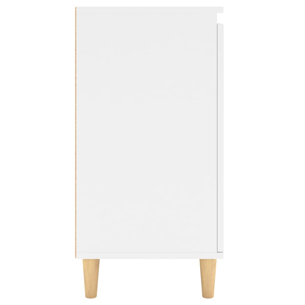 Dressoir met massief houten poten 60x35x70 cm bewerkt hout wit is nu te koop bij PeponiXL, paradijselijk wonen!