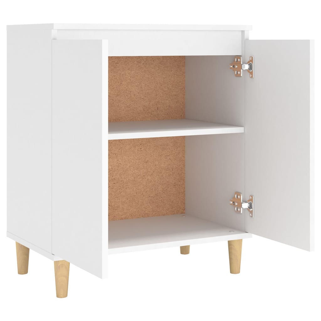 Dressoir met massief houten poten 60x35x70 cm bewerkt hout wit is nu te koop bij PeponiXL, paradijselijk wonen!